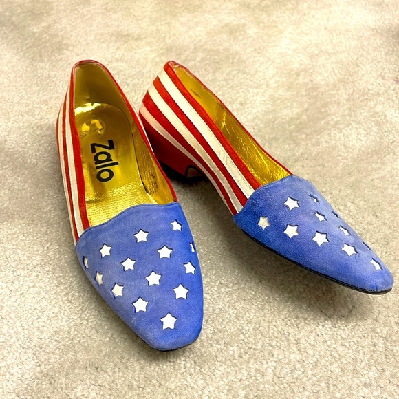 Zalo Shoes - Vintage RARE Zalo women’s leather American flag pumps